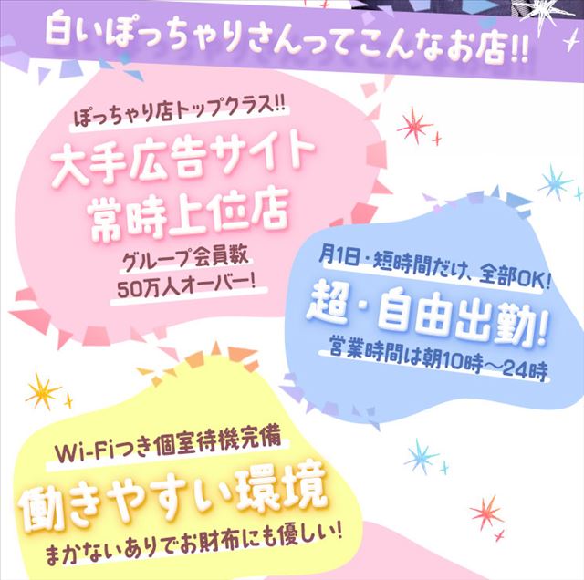 ココが凄い | 鶯谷のぽっちゃり専門来店型ホテルヘルス【白いぽっちゃりさん鶯谷店】