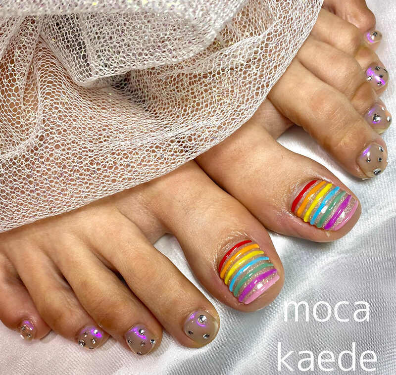 ☆レインボーフットネイル☆：PG006384815｜エム ネイル 本店(M Nail)のフォト｜ホットペッパービューティー