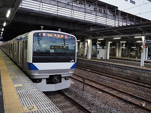 JR水郡線太田支線 常陸太田市田園地帯を走る列車 |