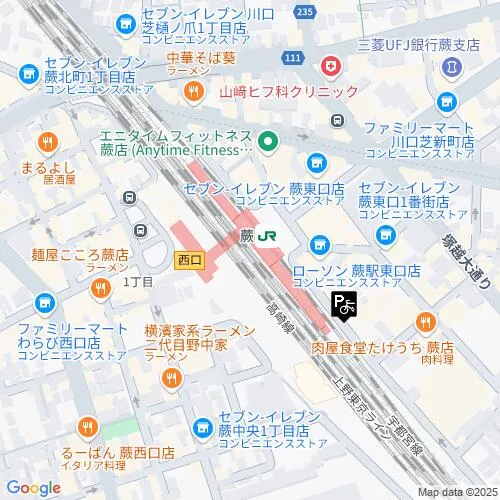 蕨駅（蕨市）周辺の時間貸駐車場 ｜タイムズ駐車場検索