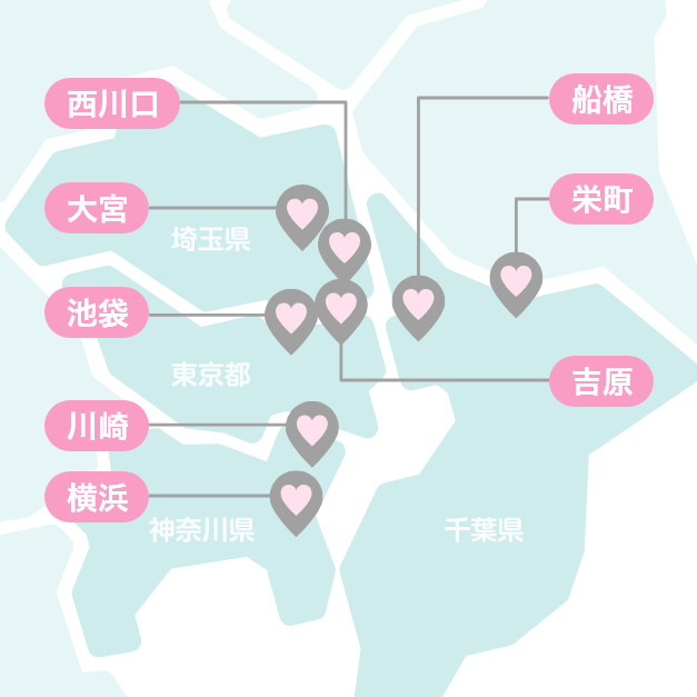 待ち合わせ＆ホテルリスト｜女性用風俗・女性向け風俗なら【東京秘密基地本店】