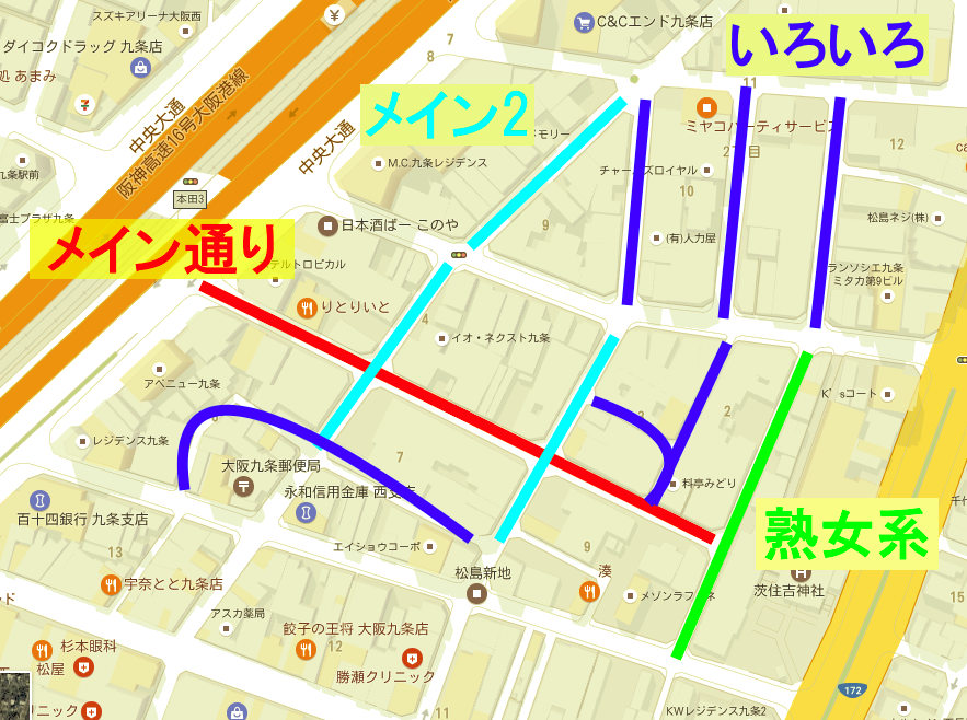 飛田新地協同組合」(大阪市西成区--〒557-0001)の地図/アクセス/地点情報 - NAVITIME