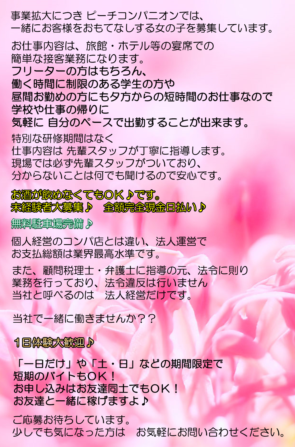 宴会コンパニオン募集！高収入求人日払いアルバイト:::宴会コンパニオン派遣のヌーベルヴァーグ