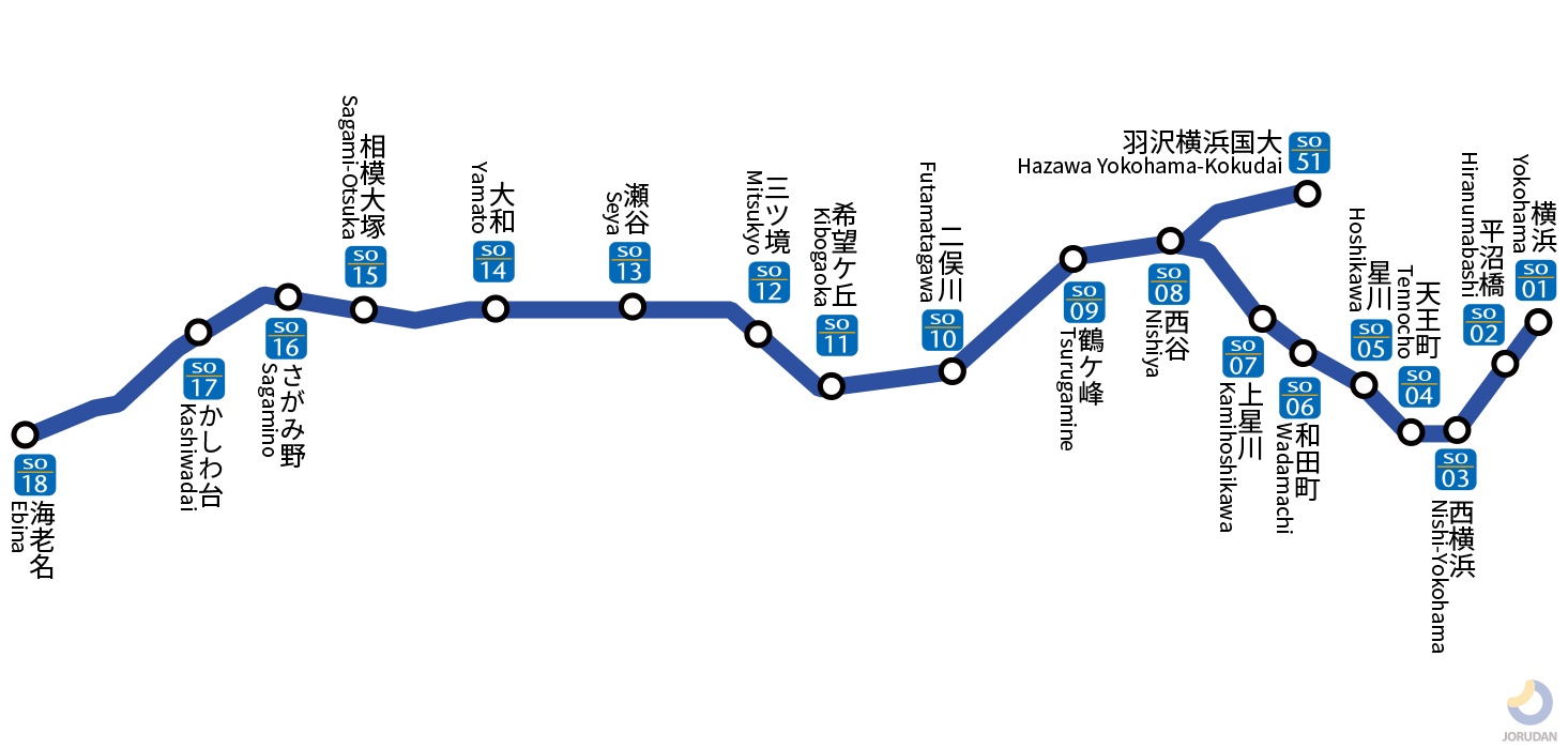 横浜駅 ⇒ 海老名駅 相鉄線・全18駅巡りジョギング :