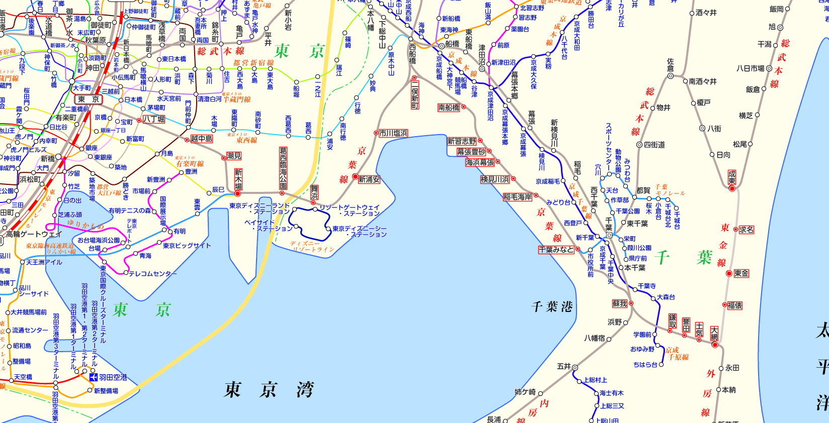 京葉線 成東行きの路線図・停車駅 | 路線図ネット