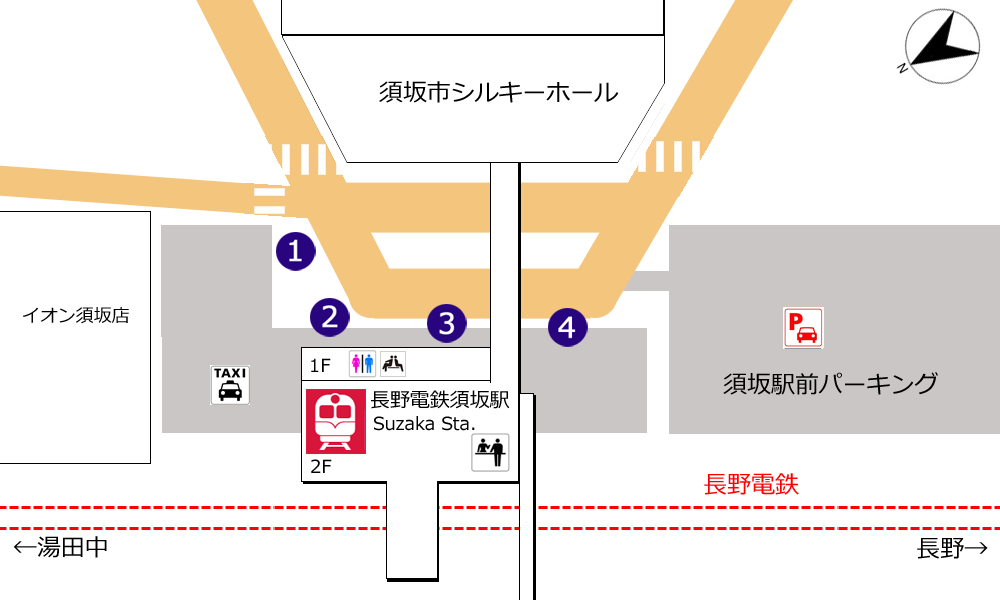 須坂駅 | のりば案内 | 長電バス株式会社